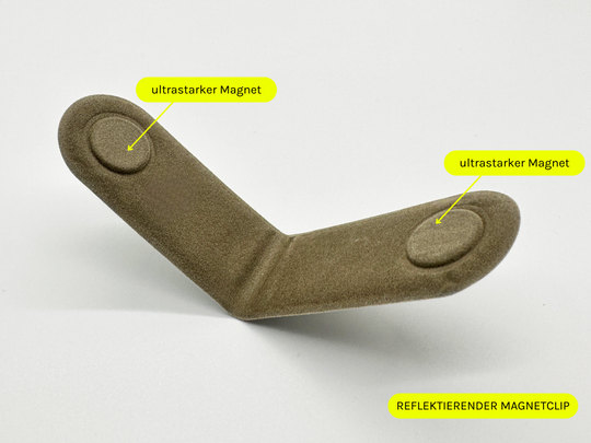 The Magnetic Glow Tag (Reflektierender Magnetclip für mehr Sicherheit in der Nacht)