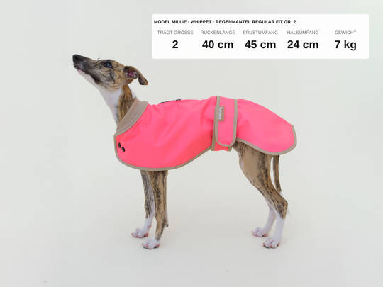 THE GLOW RAINCOAT regular-fit – Wasserdichter Hundemantel in Neonpink