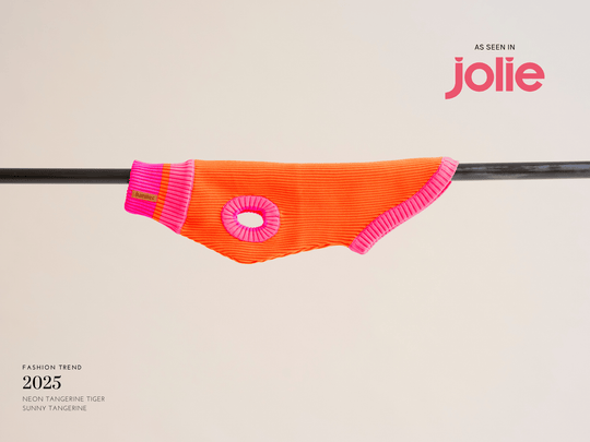 THE GLOW JUMPER (Hundepullover, gestrickt, orange/pink) - lumiies - high visibility