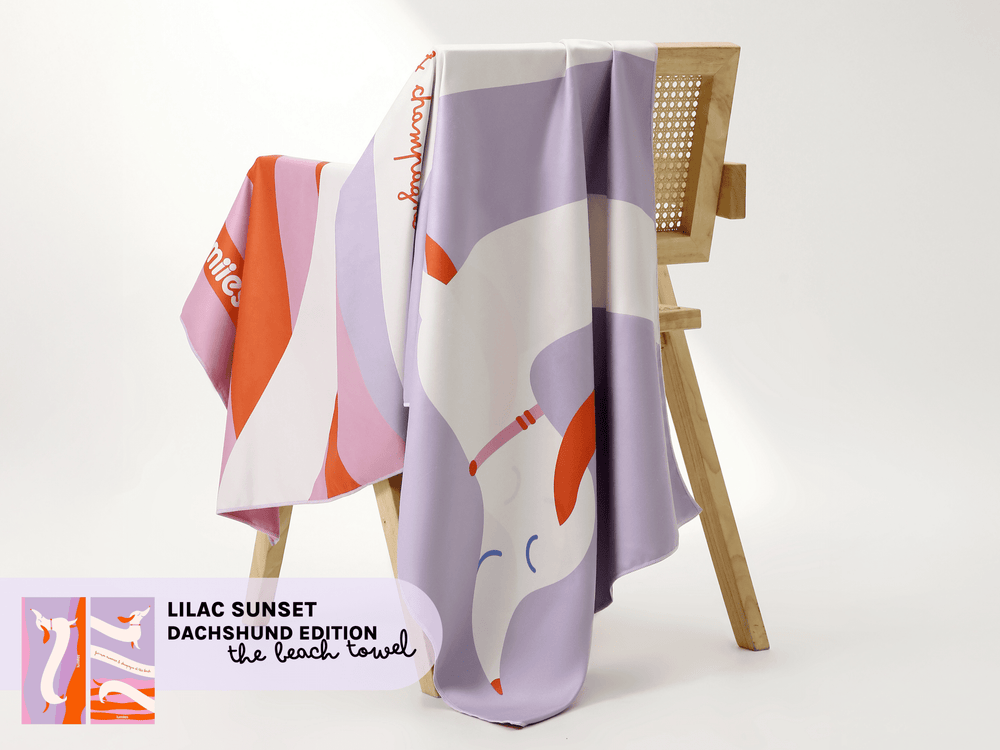 Beach Towel mit Dackel Motiv aus Mikrofaser am Strand oder Pool