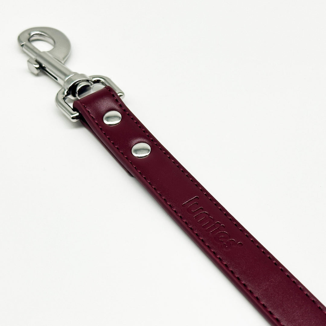 THE CITY LEASH (burnished burgundy) - Hundeleine vegan - lumiies - high visibility