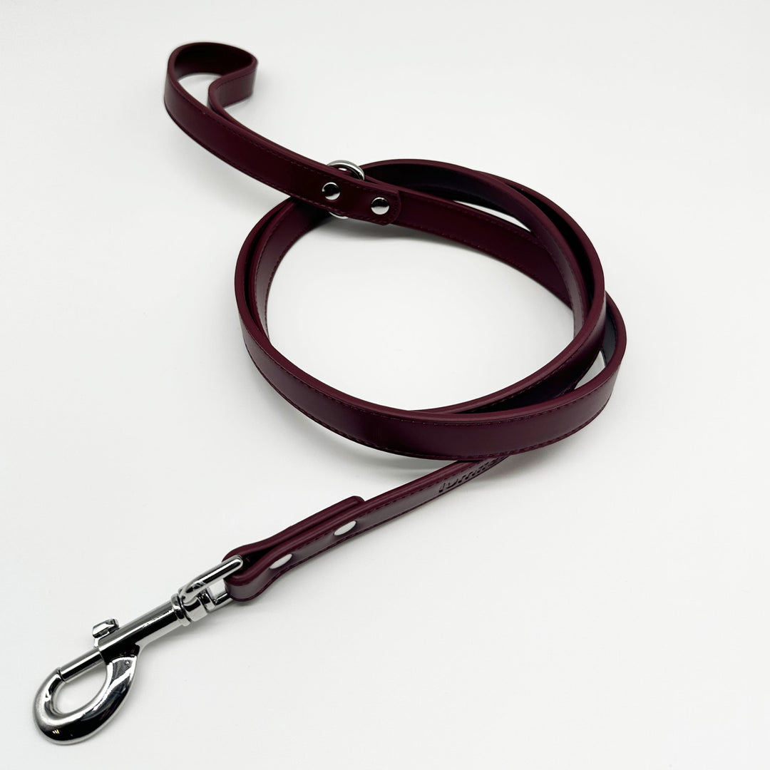 THE CITY LEASH (burnished burgundy) - Hundeleine vegan - lumiies - high visibility