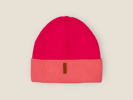 The Glow Beanie 2.0 – Neon Pink und Rosa Strickmütze für Sport, Spaziergänge & kalte Tage von lumiies®