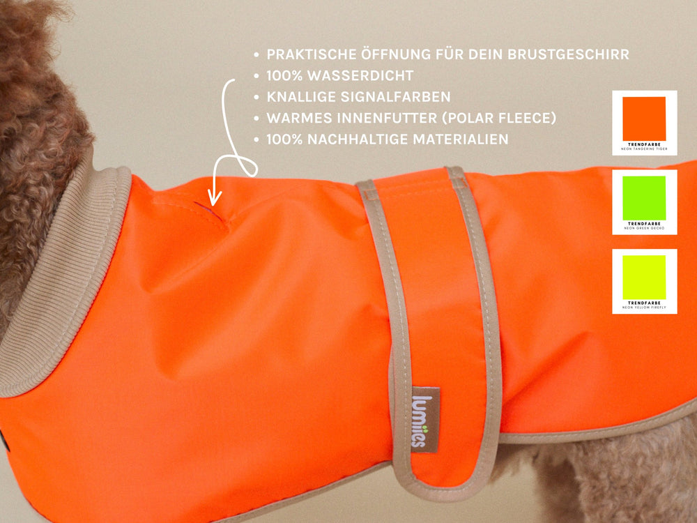 THE GLOW RAINCOAT Dackel & Pudel - Fit - lumiies - high visibility