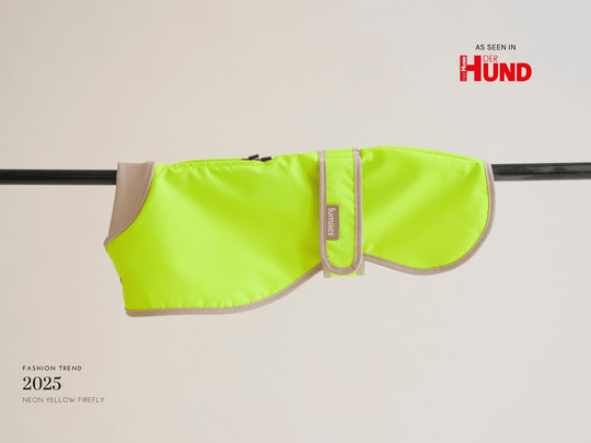 Glow Raincoat regular-fit Neongelb – Hundemantel für Windhunde, Dalmatiner & Galgo
