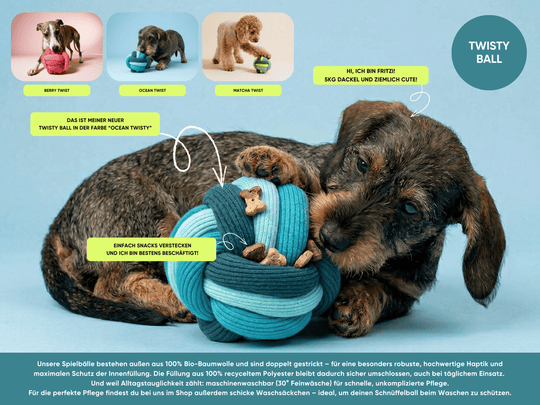 The Twisty Ball – Interaktiver Schnüffelball für Hunde - lumiies - high visibility